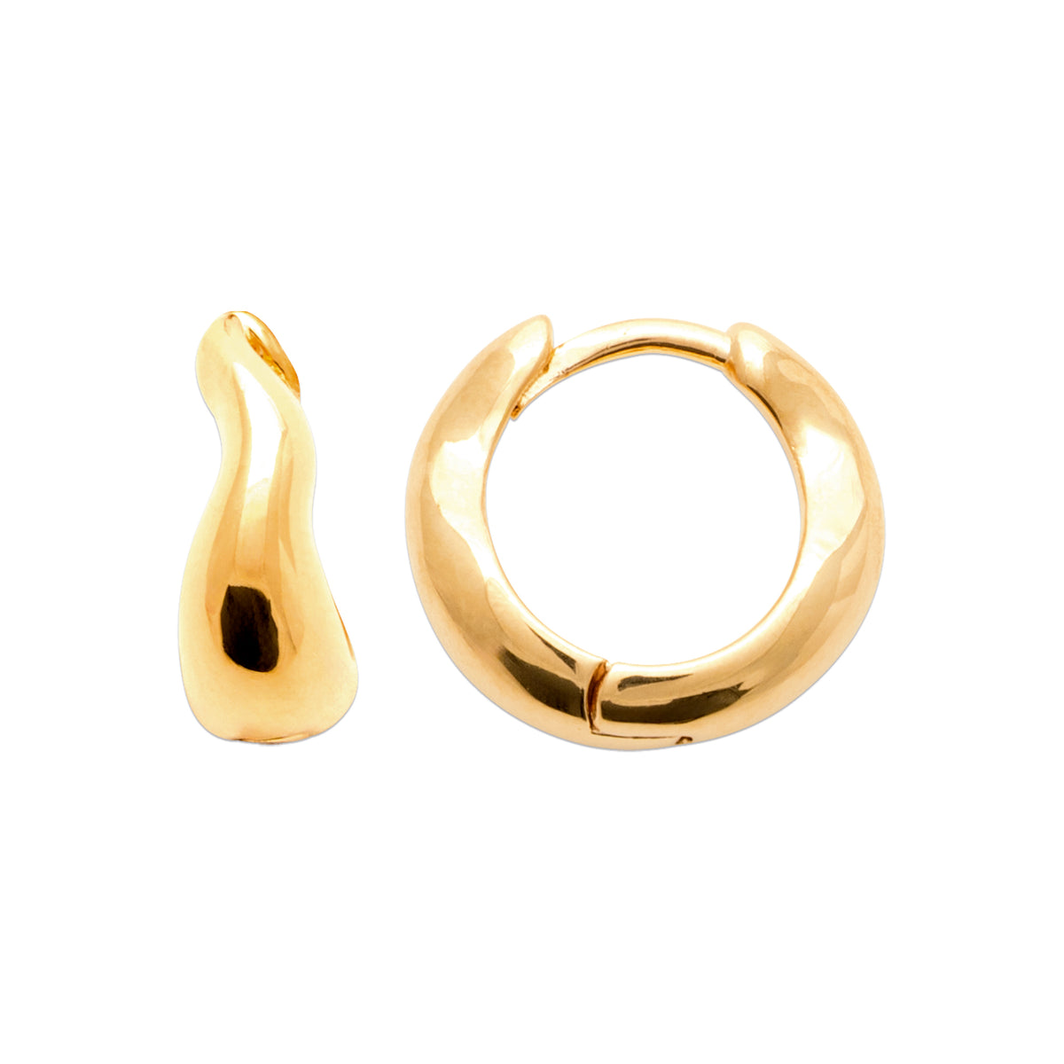 burren jewellery 18k gold plated swirl huggie hoop earring
