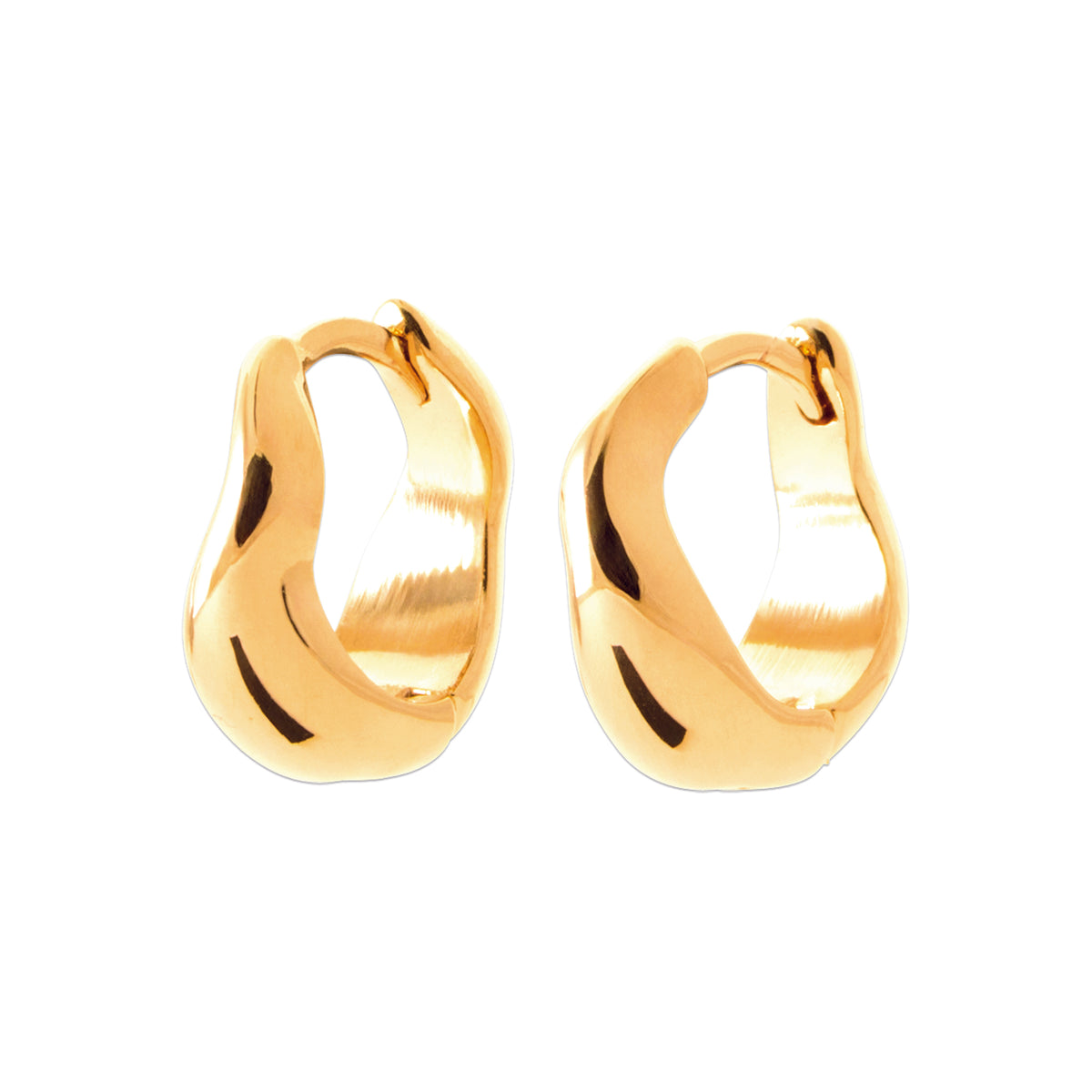 burren jewellery 18k gold plated swirl huggie hoop earring
