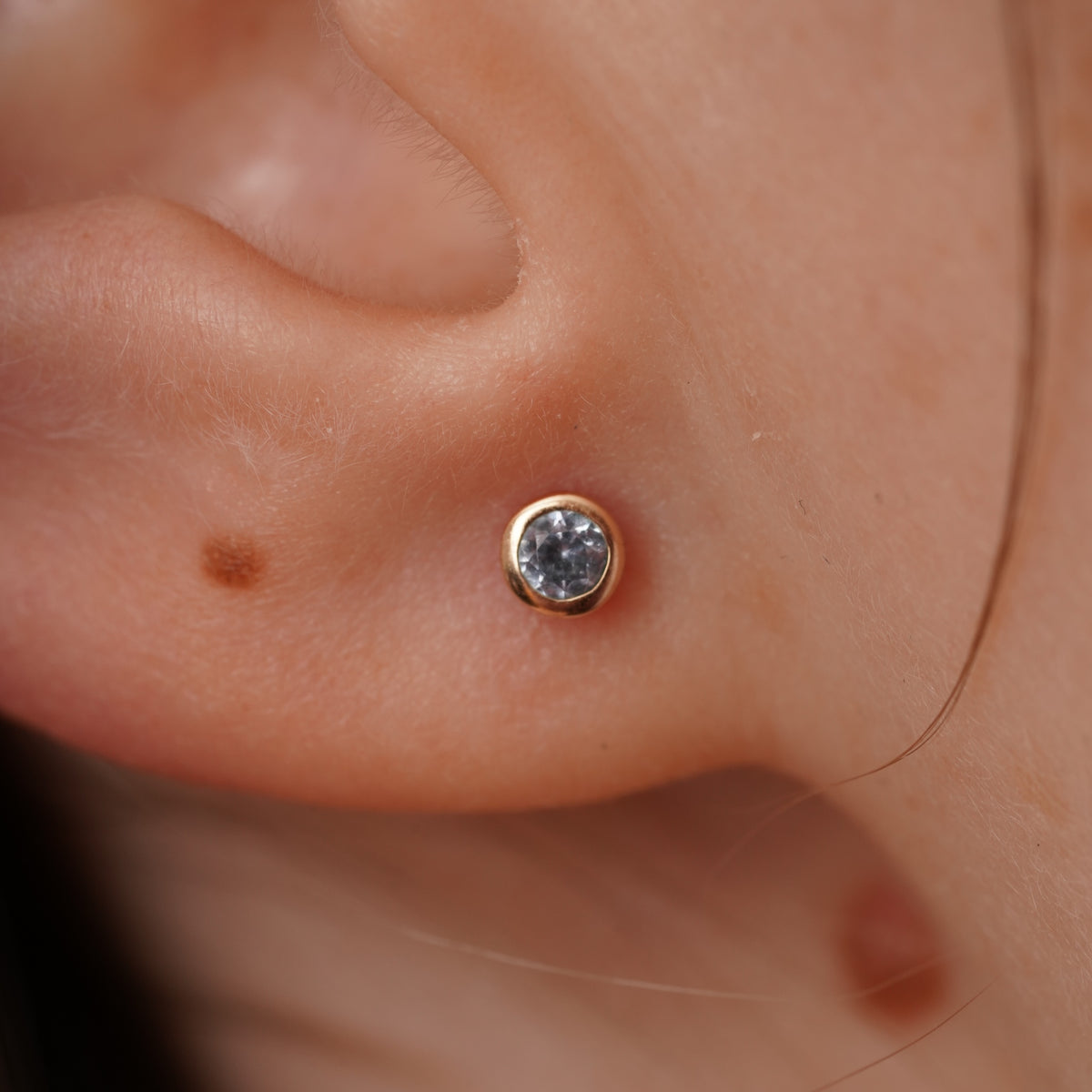 burren jewellery small blue stone stud earrings