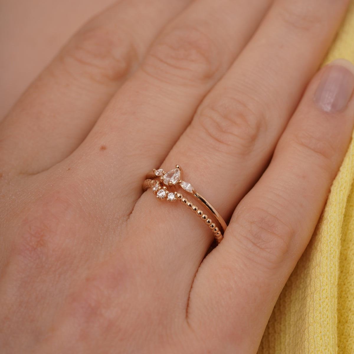 burren jewellery dainty ball style band stacking ring