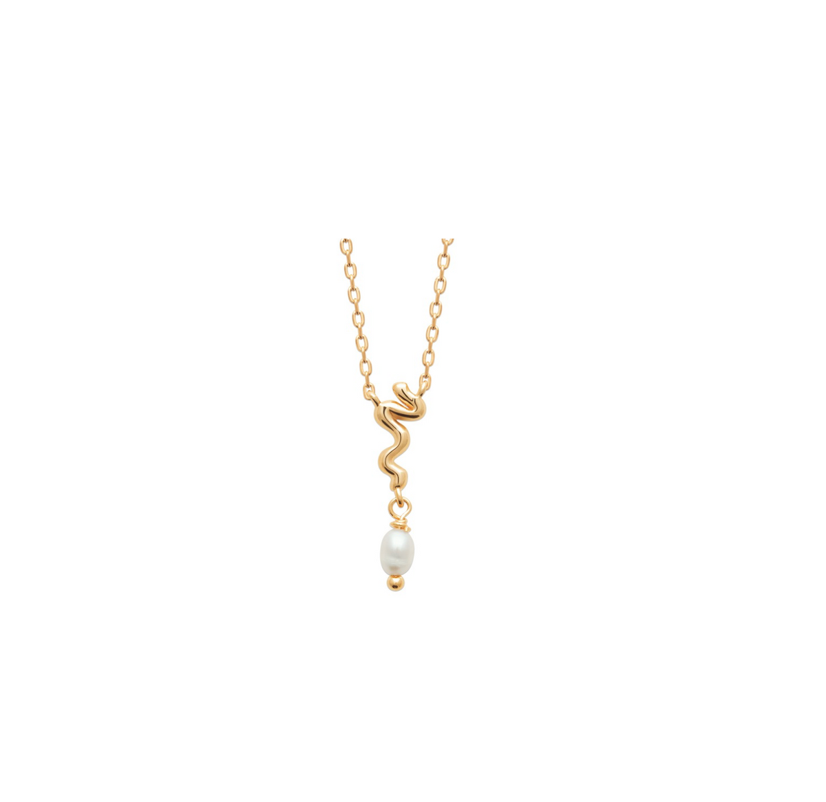 18k gold plated sculptural pearl dainty necklace
