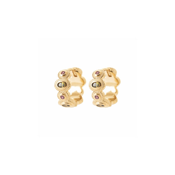 burren jewellery 18k gold plate jasmine huggie earrings