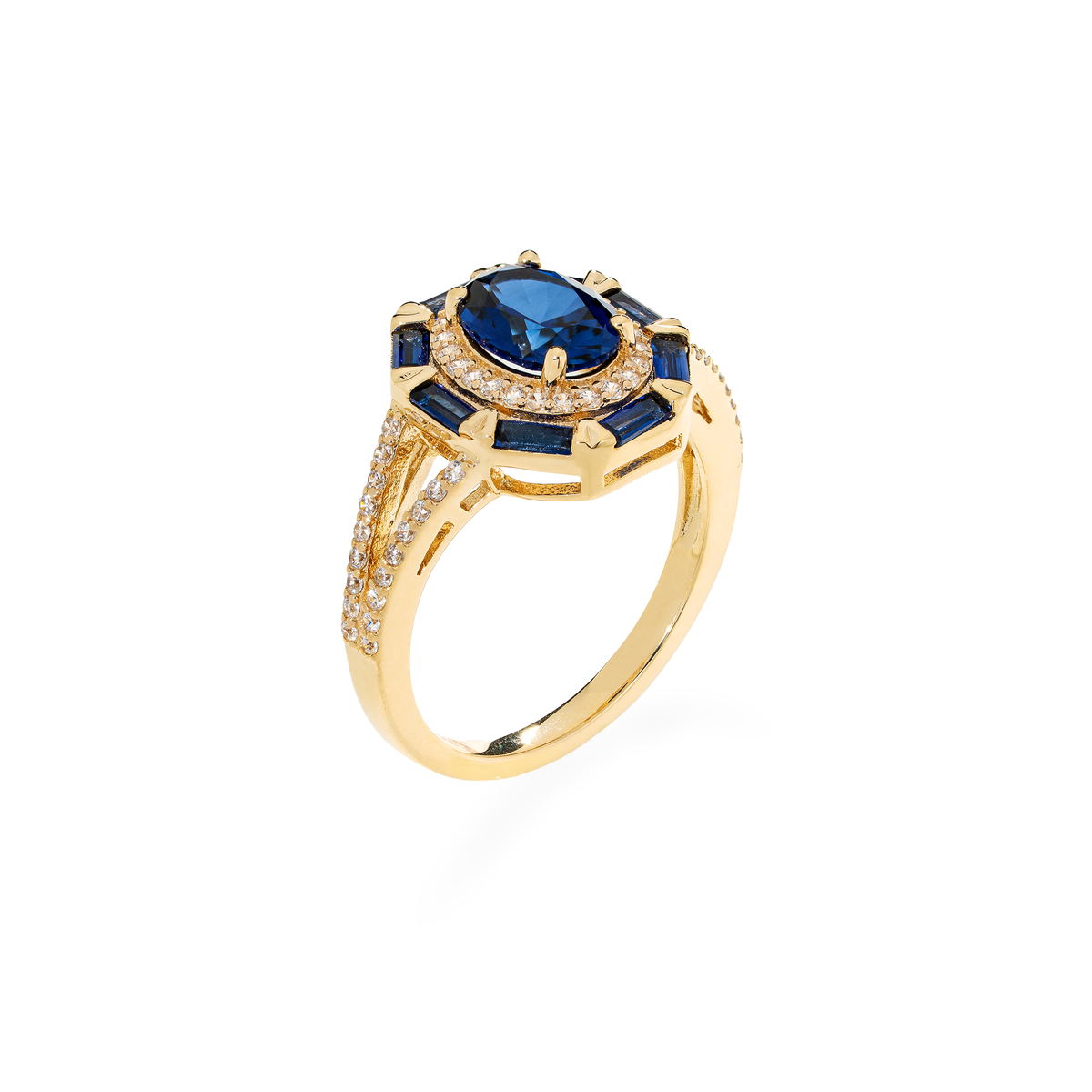 burren jewellery 18k gold plated classic blue sapphire ring