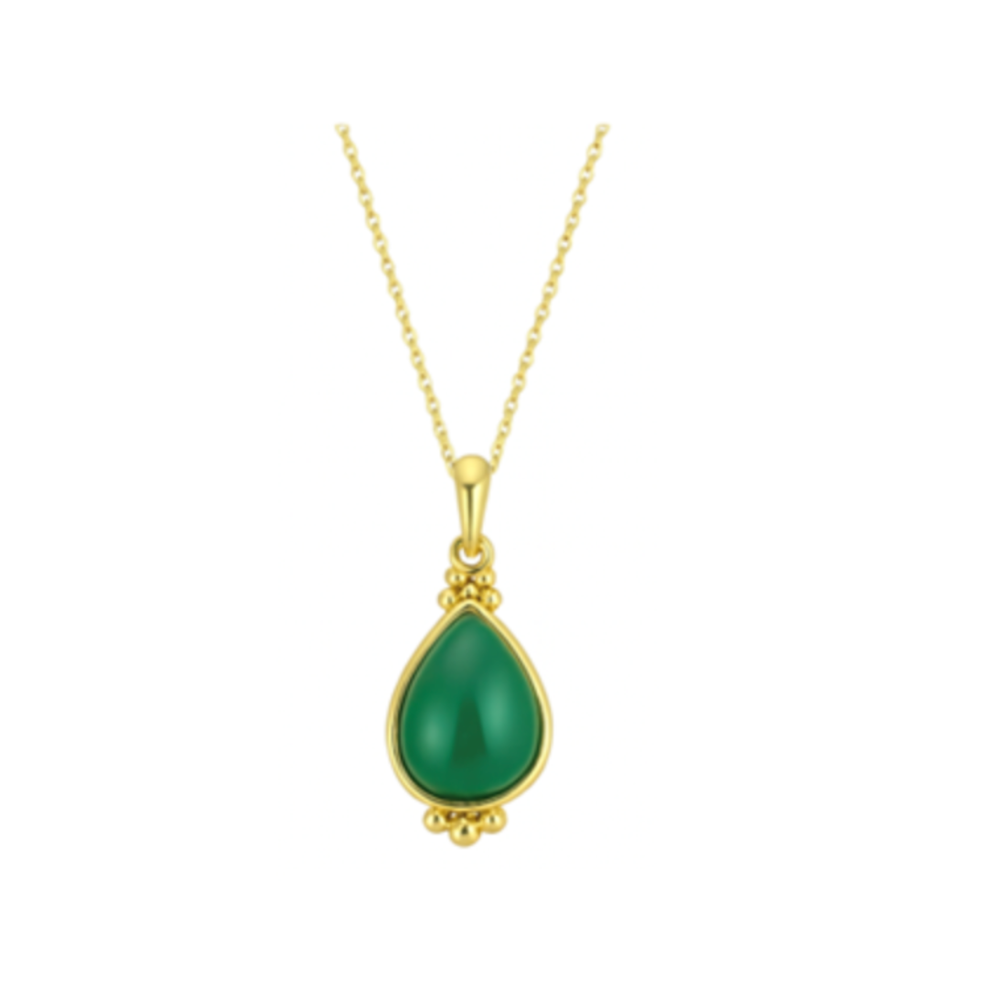 burren jewellery 18k gold plated chalcedony natural stone pendant