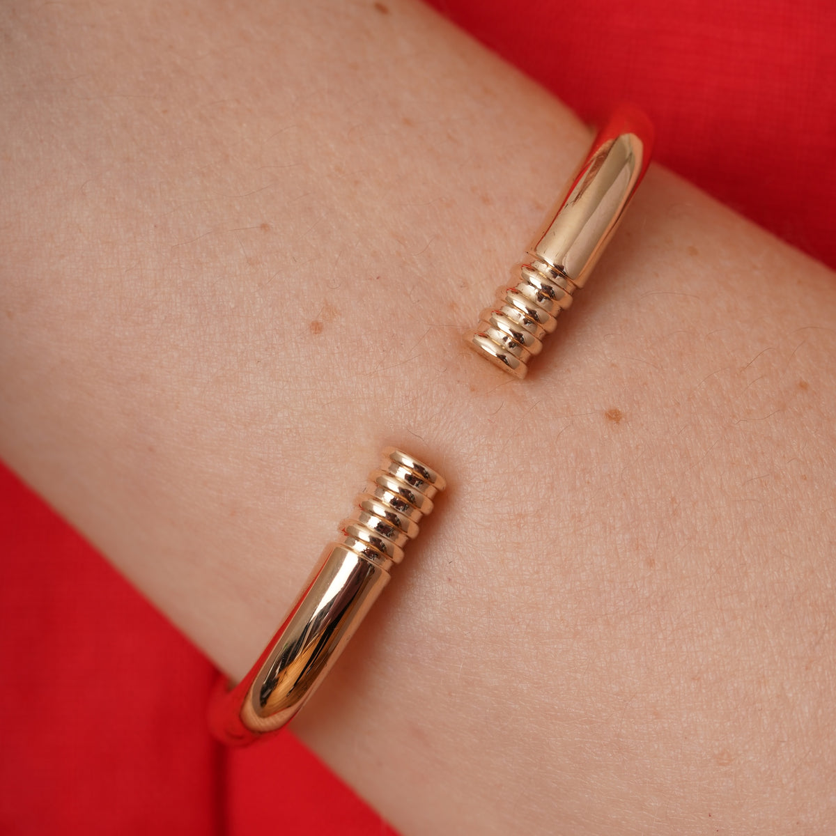 burren jewellery 18k gold plated hinge bangle