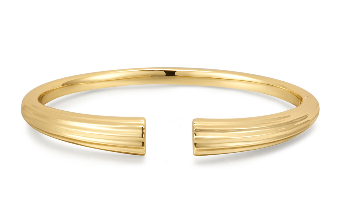 burren jewellery 18k gold plated hinge bangle