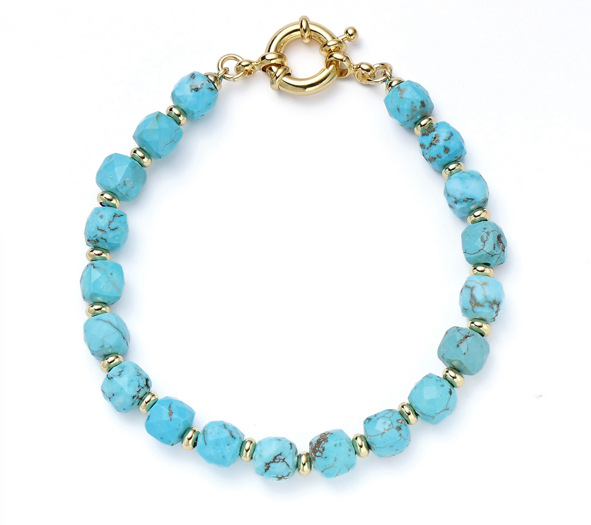 burren jewellery 18k gold plated turquoise bracelet