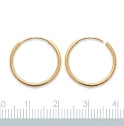 Burren Jewellery 18k gold plate Hoop No1 earrings measurements