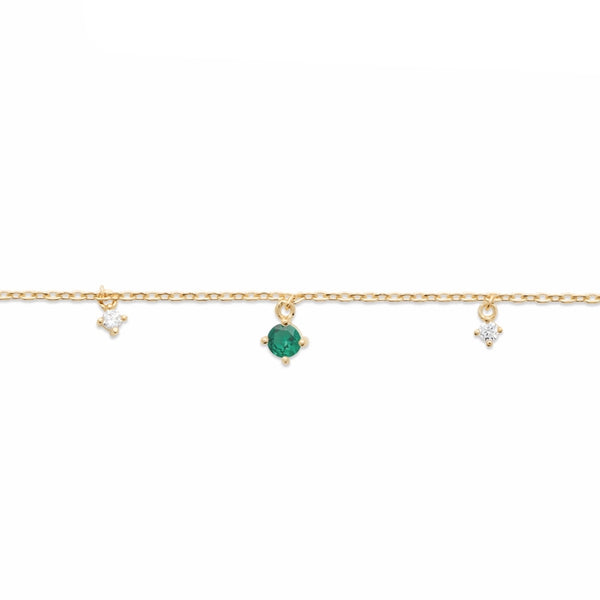 Burren Jewellery 18k gold plate getting closer emerald stone bracelet