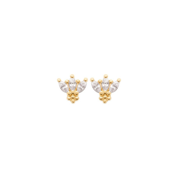 Burren Jewellery 18k gold plate lotus earrings