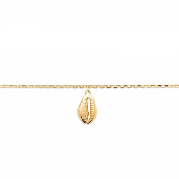 Burren Jewellery 18k gold plate shell we go anklet