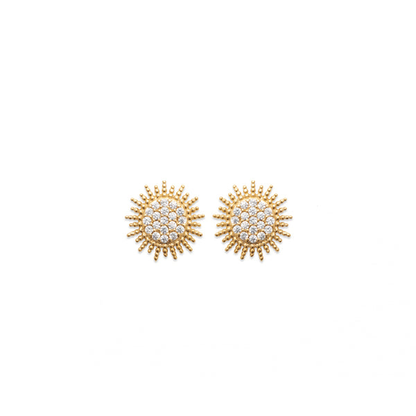 Burren Jewellery 18k gold plate sun burst earrings