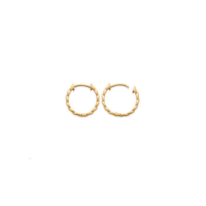 Burren jeweller 18k gold plated Rise to the occasion hoop earrings side view