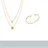 burren jewellery 18k gold plate grooved sun and moon layered necklace measurements