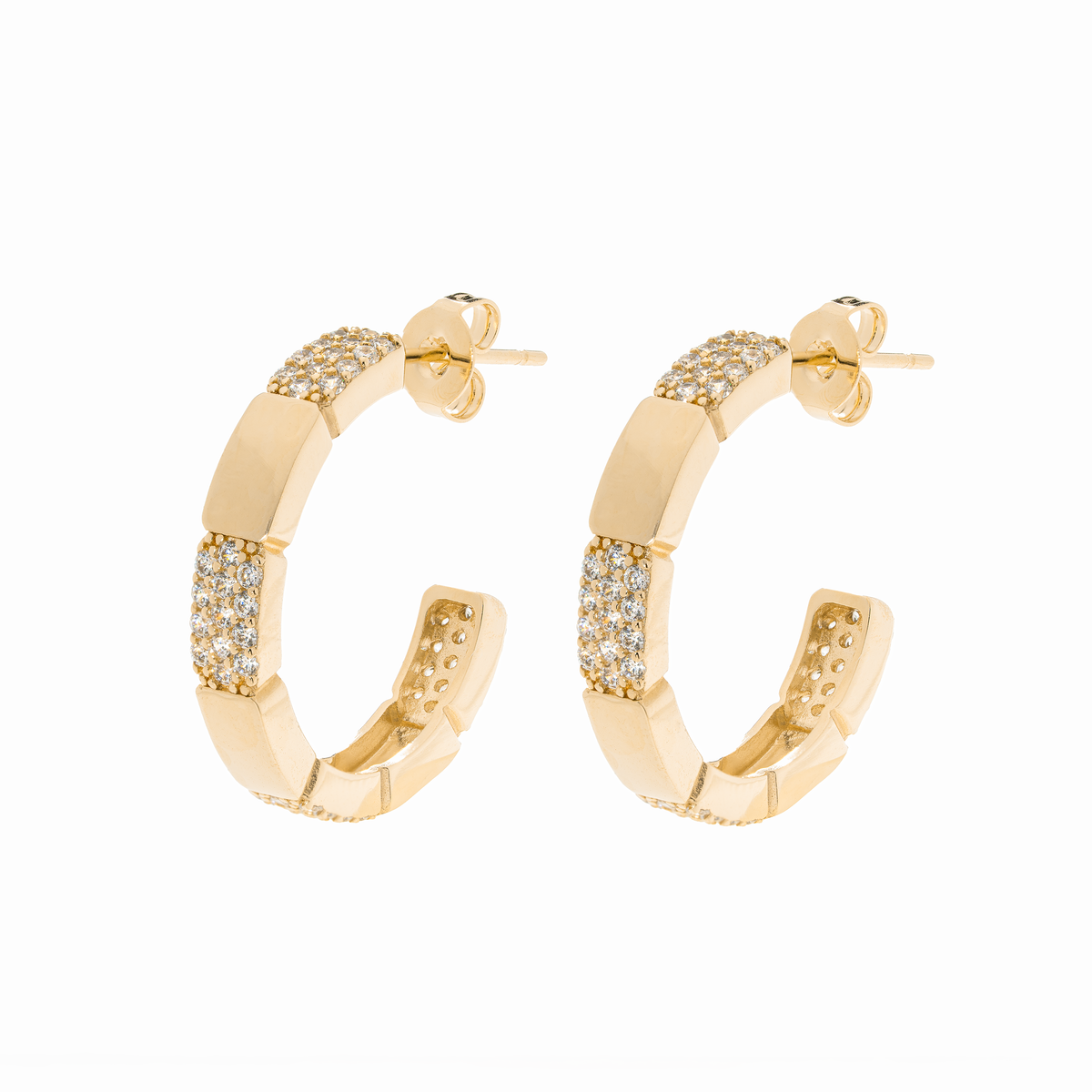 18k gold plated cz stone earrings 