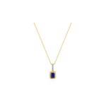 18k gold plated dainty blue pendant with cz stones