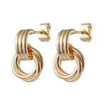 Belle Stud Earrings in 18K Gold Plating Featuring Sculptural Interlocking Rings and a Contemporary Stud Design | Burren Jewellery