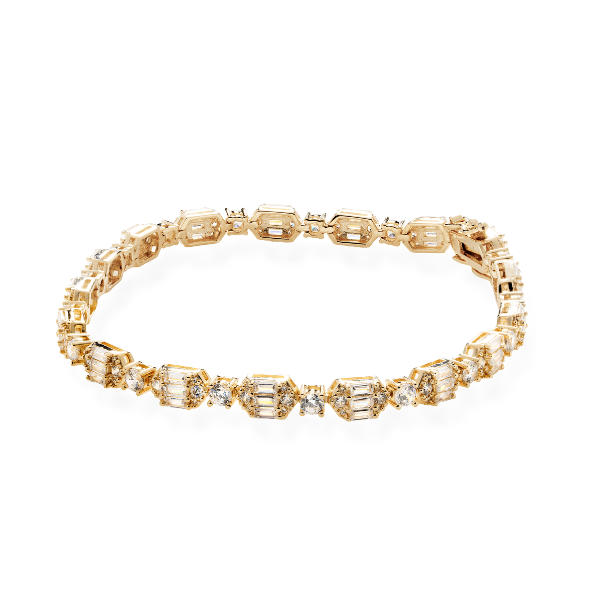 18k gold plated tennis style bracelet