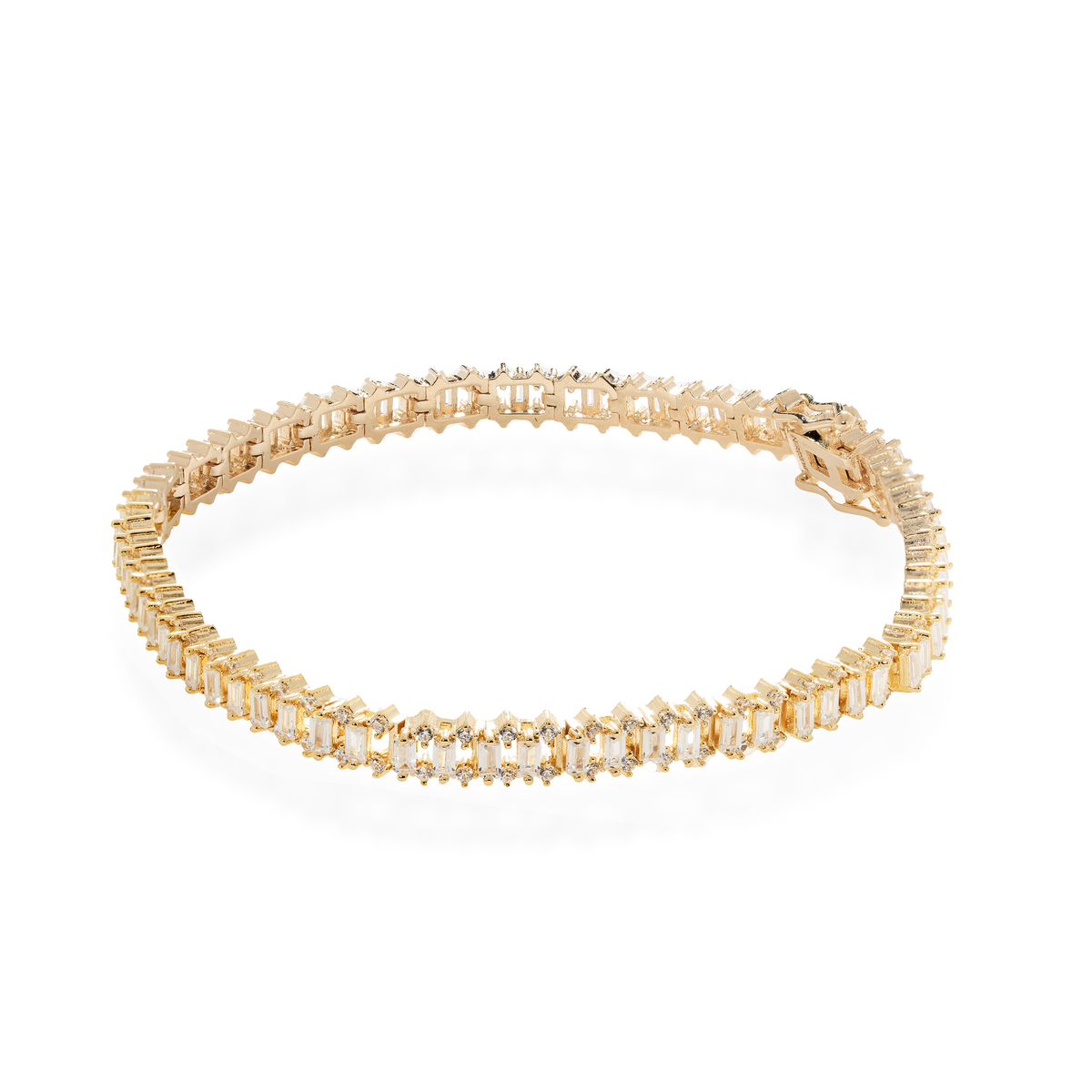18k gold plated tennis style bracelet