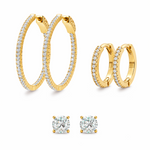 Glitzy Earring Stack Set 18k Gold Plated