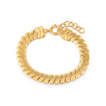 Paper Heart Chain 18K Gold Plated Chunky Flat Link Bracelet | Burren Jewellery