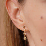 burren jewellery 18k gold plated dainty sun inspired drop earrings 