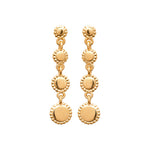 burren jewellery 18k gold plated dainty sun inspired drop earrings 