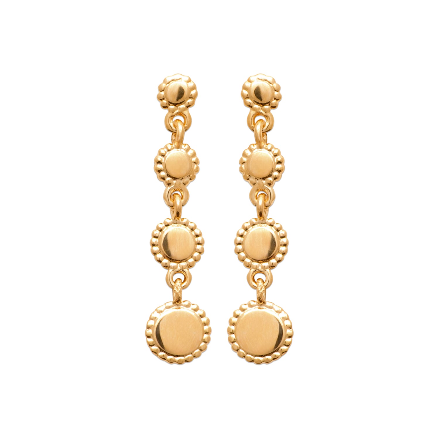 burren jewellery 18k gold plated dainty sun inspired drop earrings 