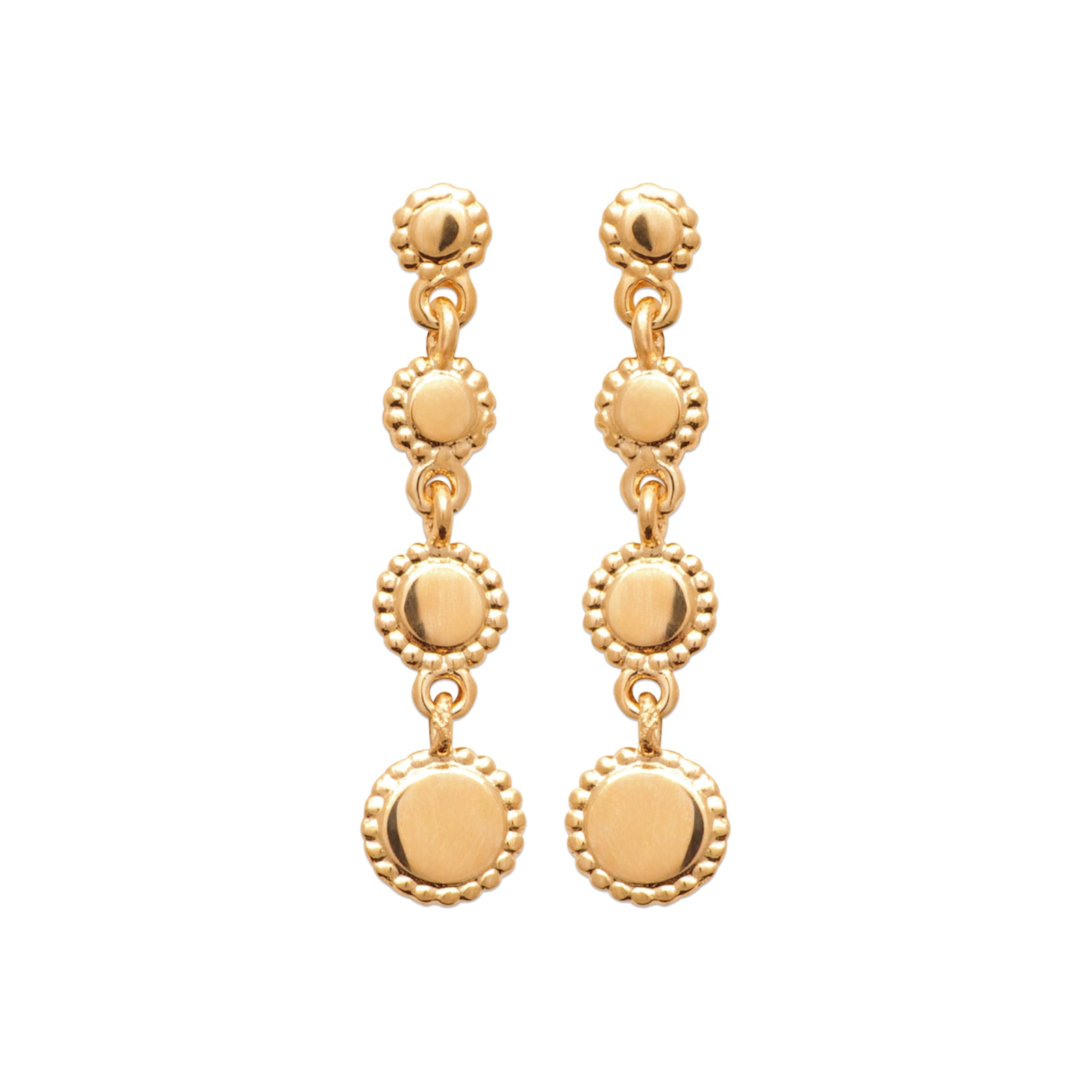 burren jewellery 18k gold plated dainty sun inspired drop earrings 