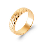 burren jewellery 18k champagne gold colour plated chunky ribbed statement ring 
