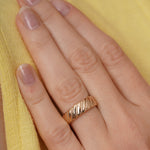 burren jewellery 18k gold plated chunky ribbed statement ring 