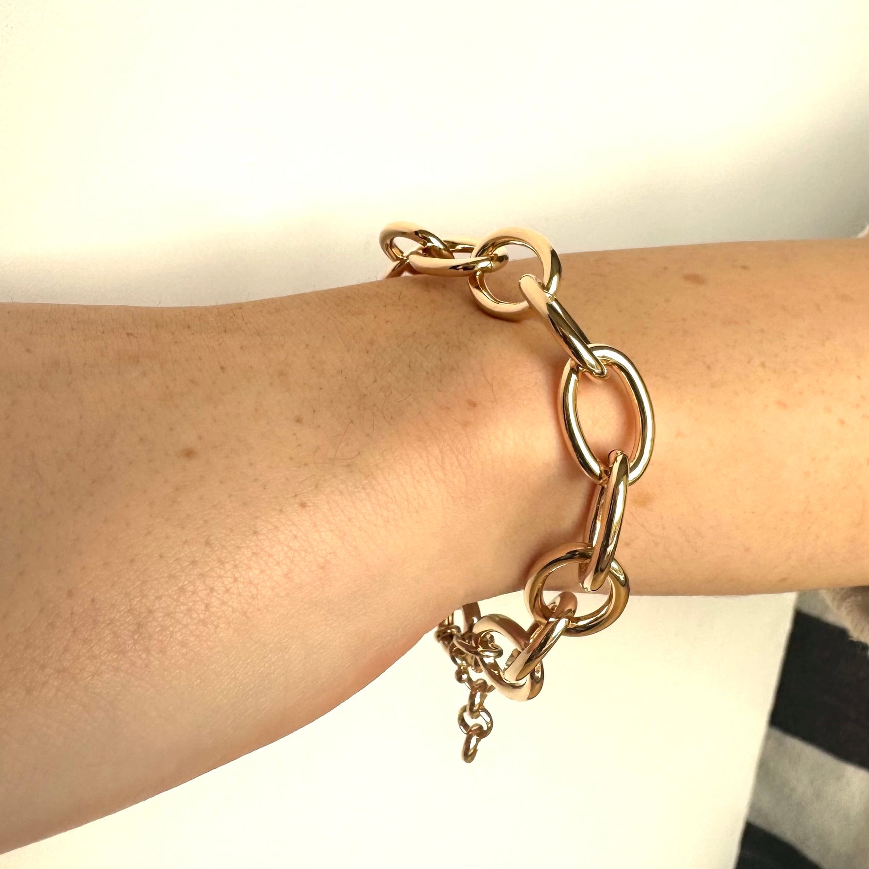 Burren Jewellery 18k Gold plated Bracelet  connected oval chain links