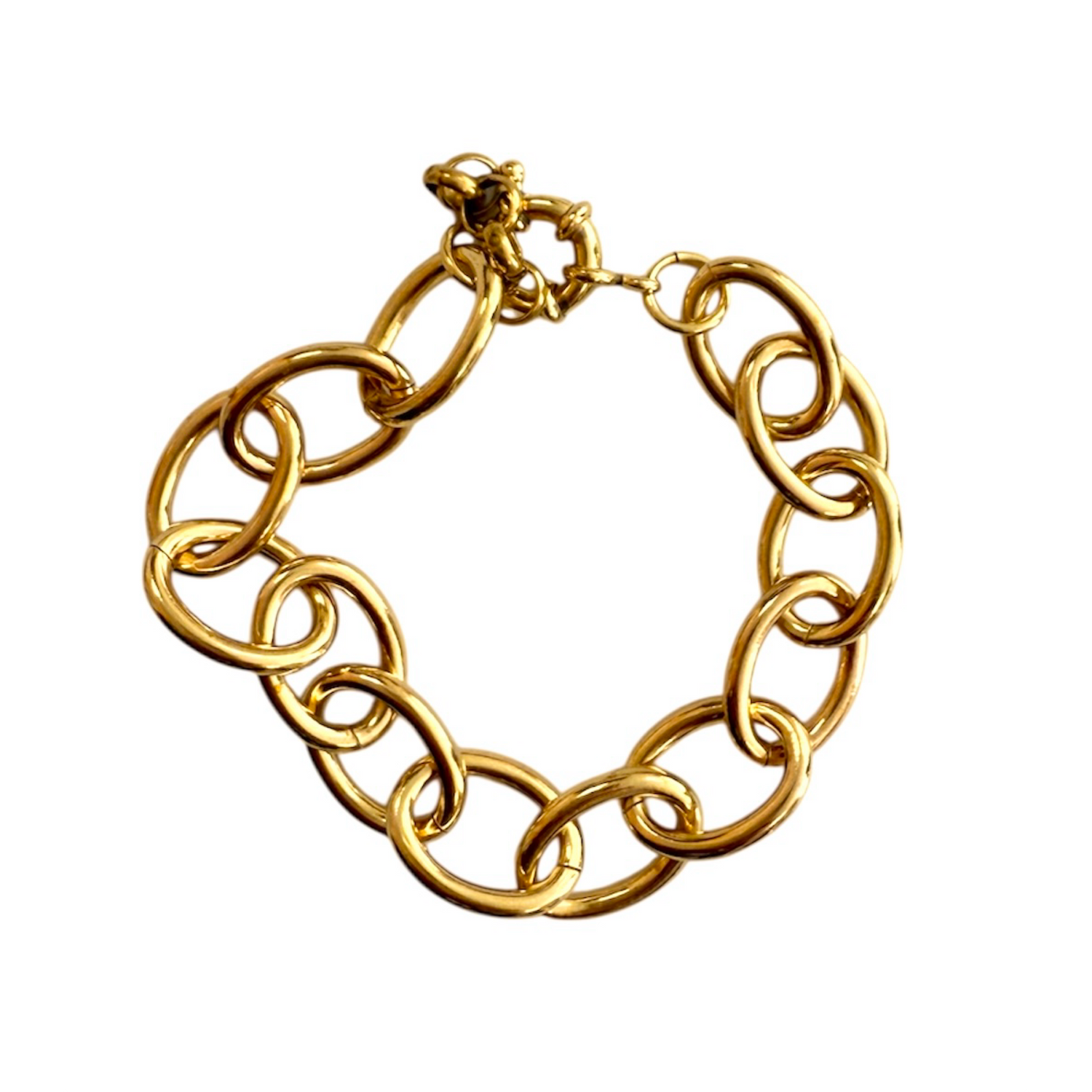 Burren Jewellery 18k Gold plated Bracelet connected chain loop links
