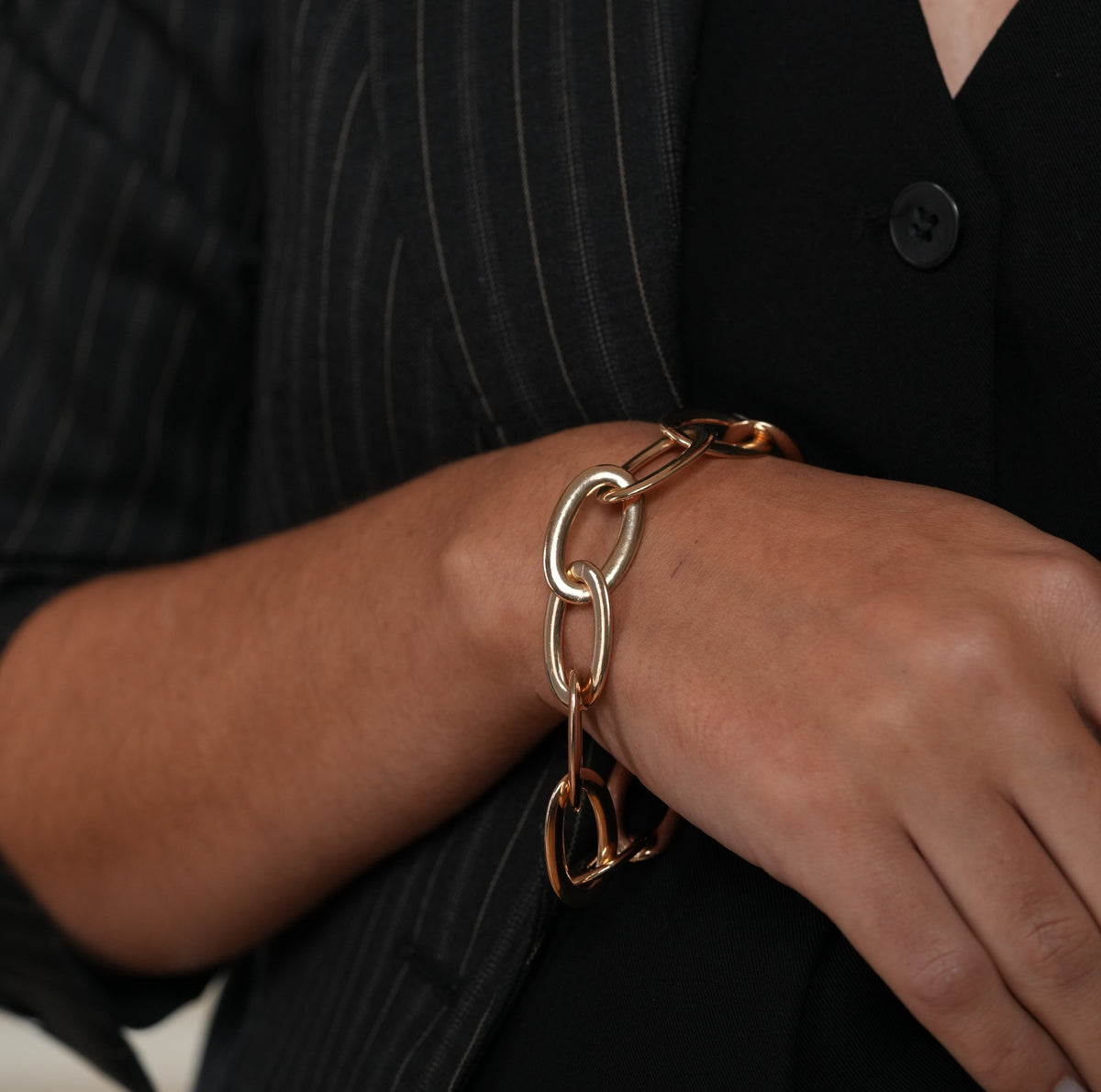 Burren Jewellery 18k Gold plated Bracelet-connected chain loop links