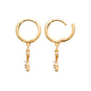 Burren Jewellery 18k gold on the crest huggie earrings side