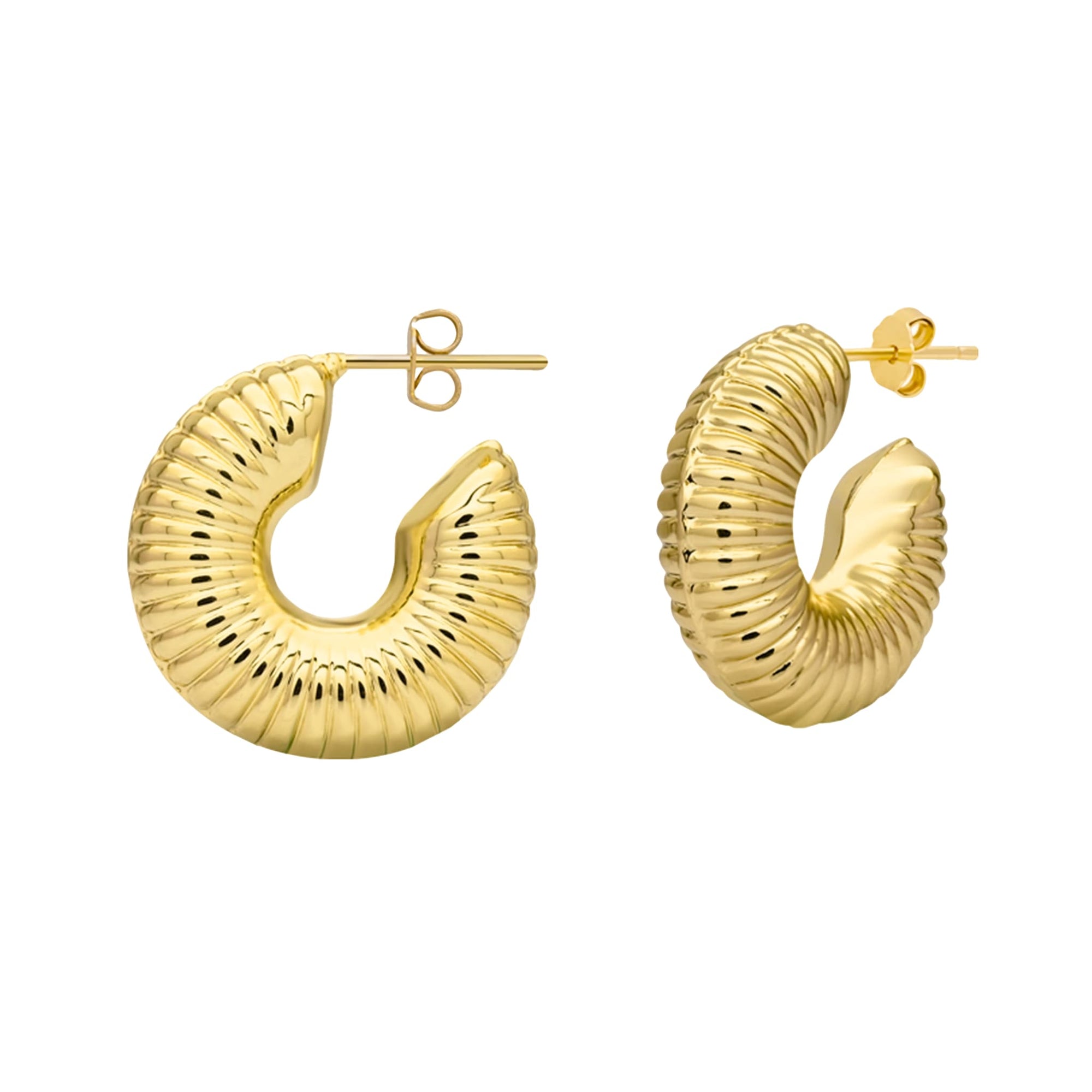 Burren Jewellery 18k gold plate Chunky Hoops