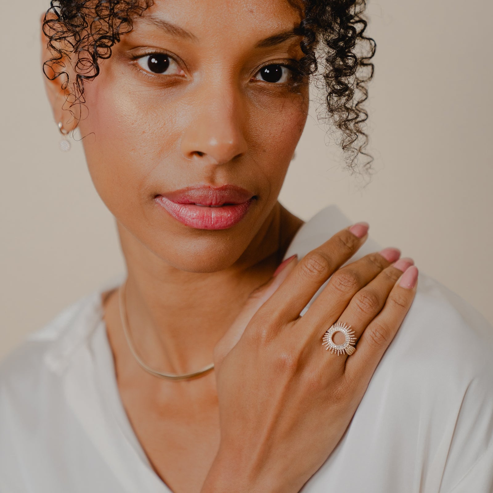 Burren Jewellery 18k gold plate Sun spot ring