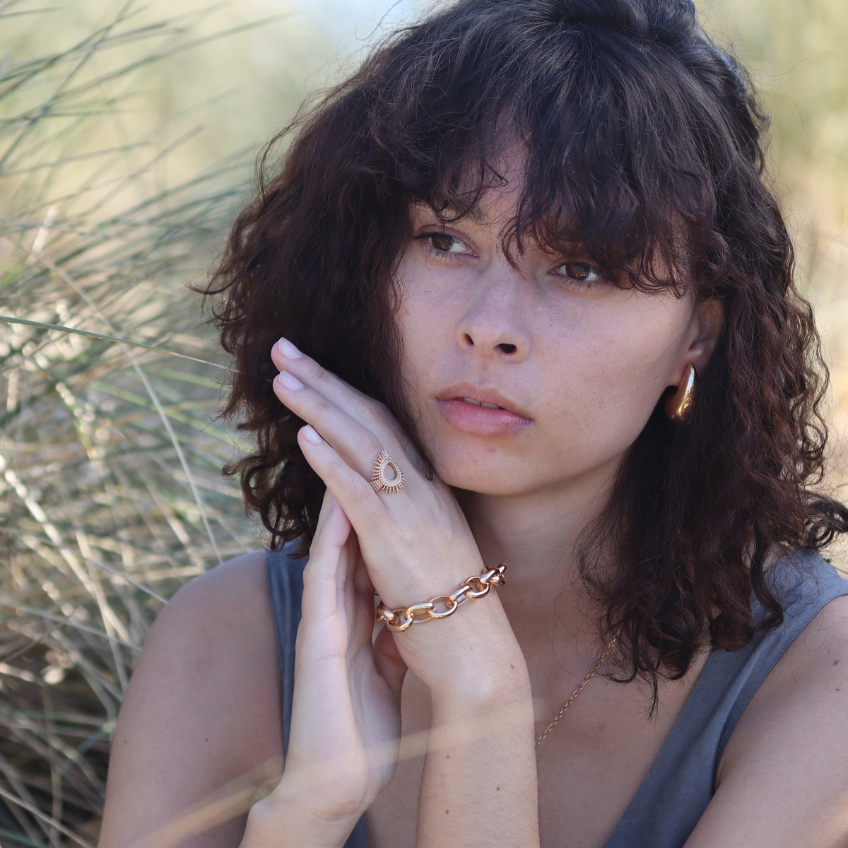 Burren Jewellery 18k gold plate Sun spot ring model