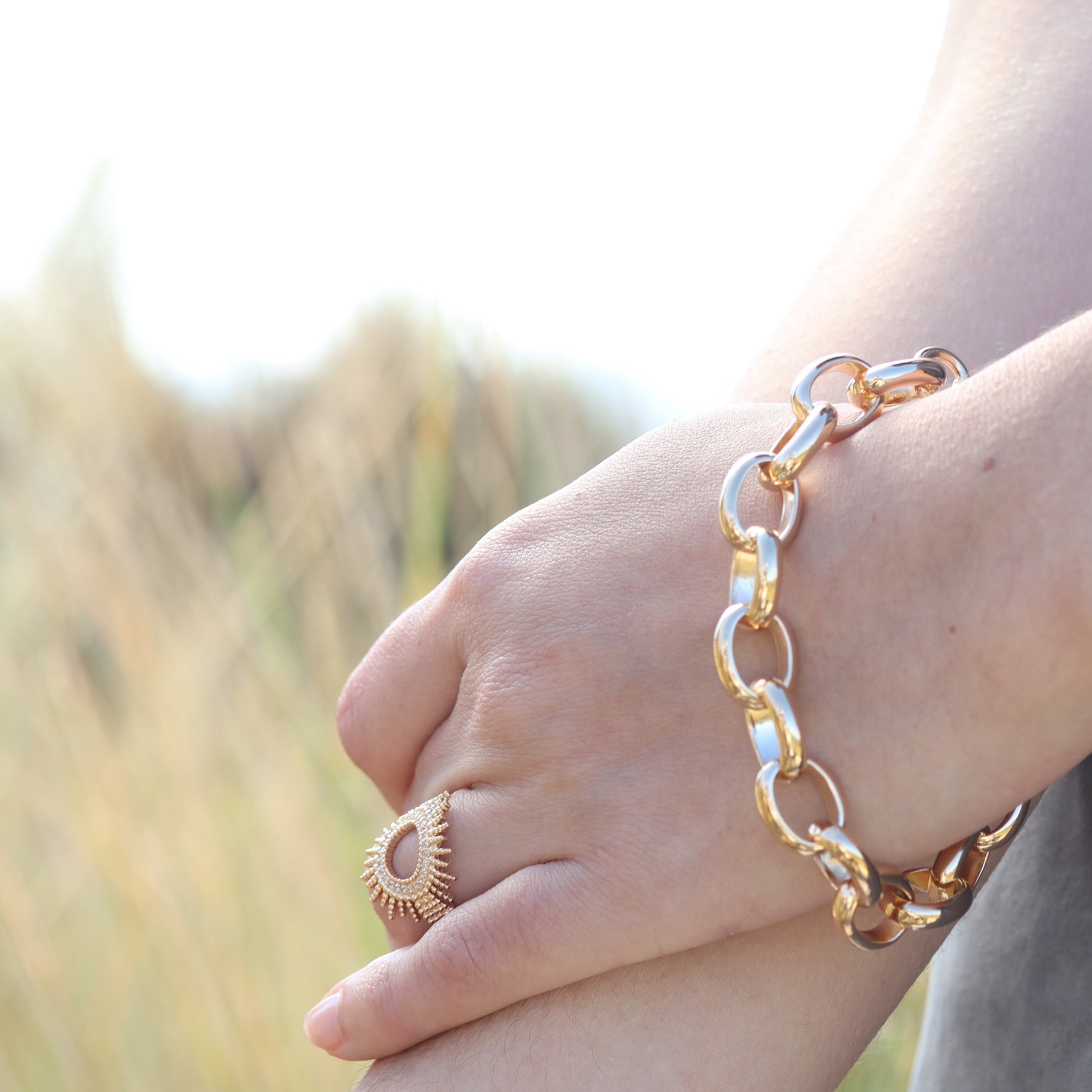 Burren Jewellery 18k gold plate Sun spot ring model