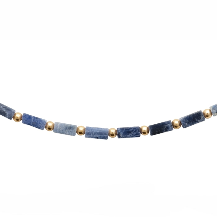 Burren Jewellery 18k gold plate blue for you necklace close