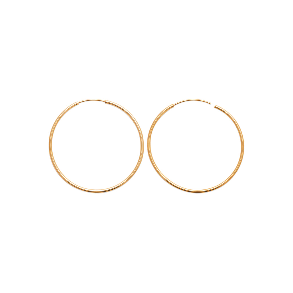 Burren Jewellery 18k gold plate classical thin Hoop No3 earrings alt