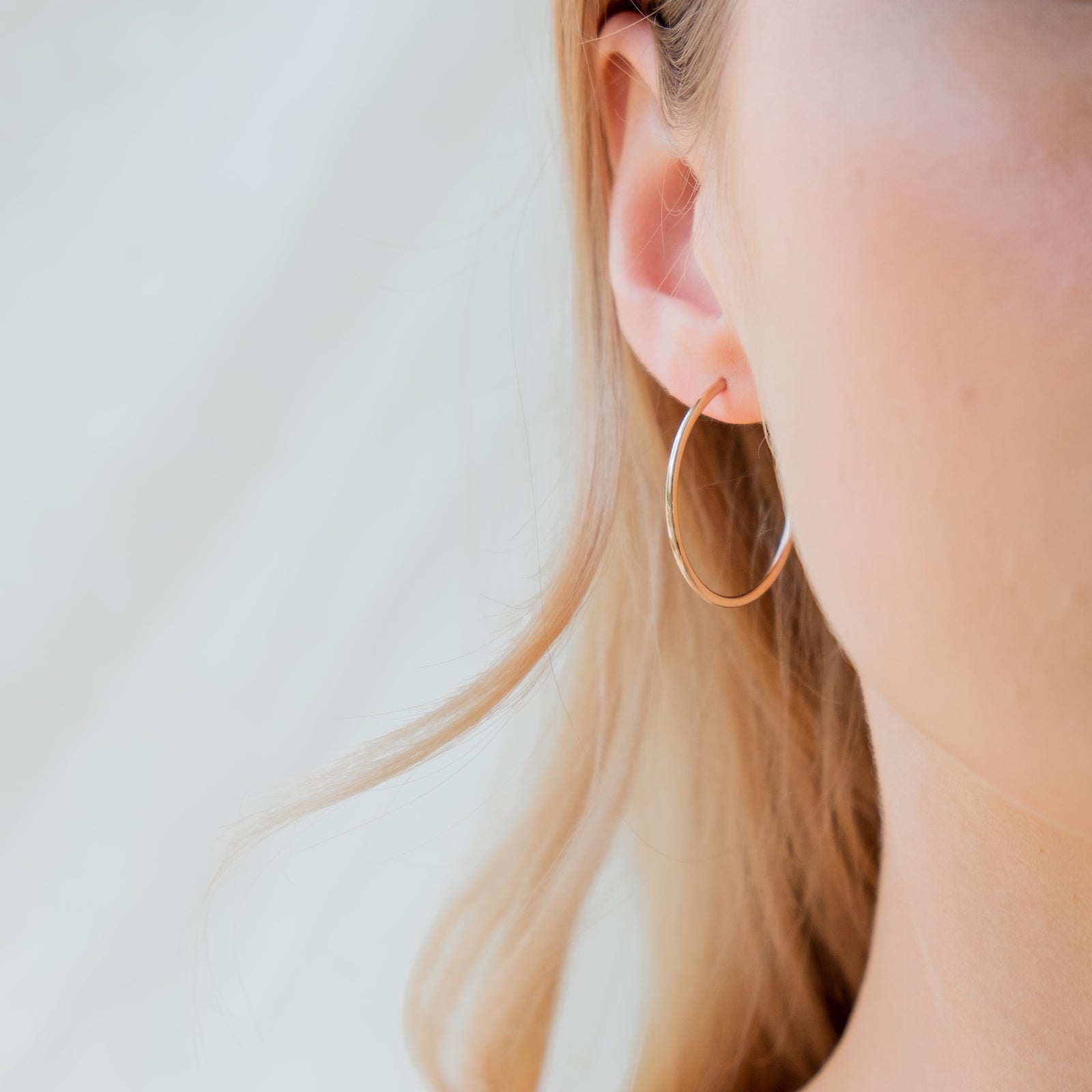 Burren Jewellery 18k gold plate classical thin Hoop No3 earrings