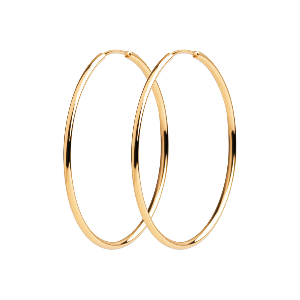 Burren Jewellery 18k gold plate classical thin Hoop No3 earrings