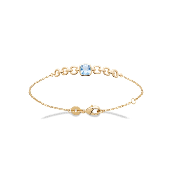 Burren Jewellery 18k gold plate close your eyes blue topaz bracelet circle