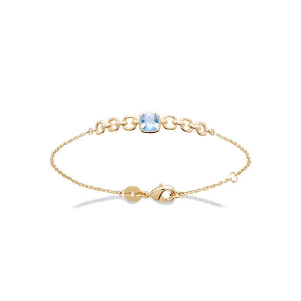 Burren Jewellery 18k gold plate close your eyes blue topaz bracelet circle