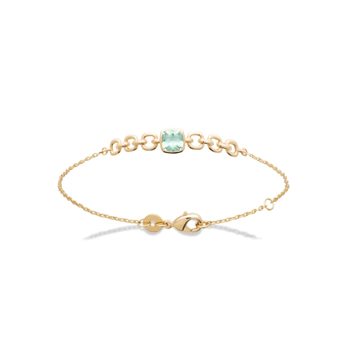 Burren Jewellery 18k gold plate close your eyes green topaz bracelet circle