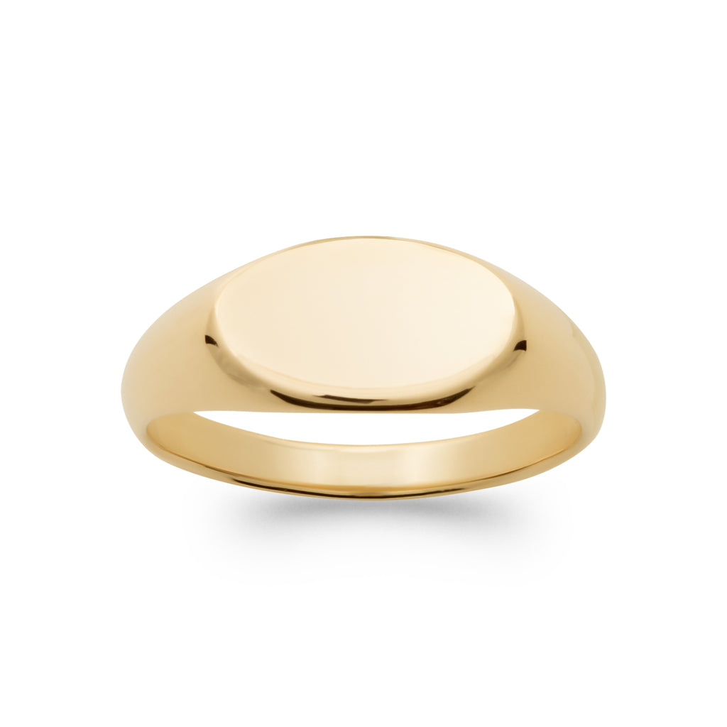 Burren Jewellery 18k gold plate impression signet fashion statement ring alt