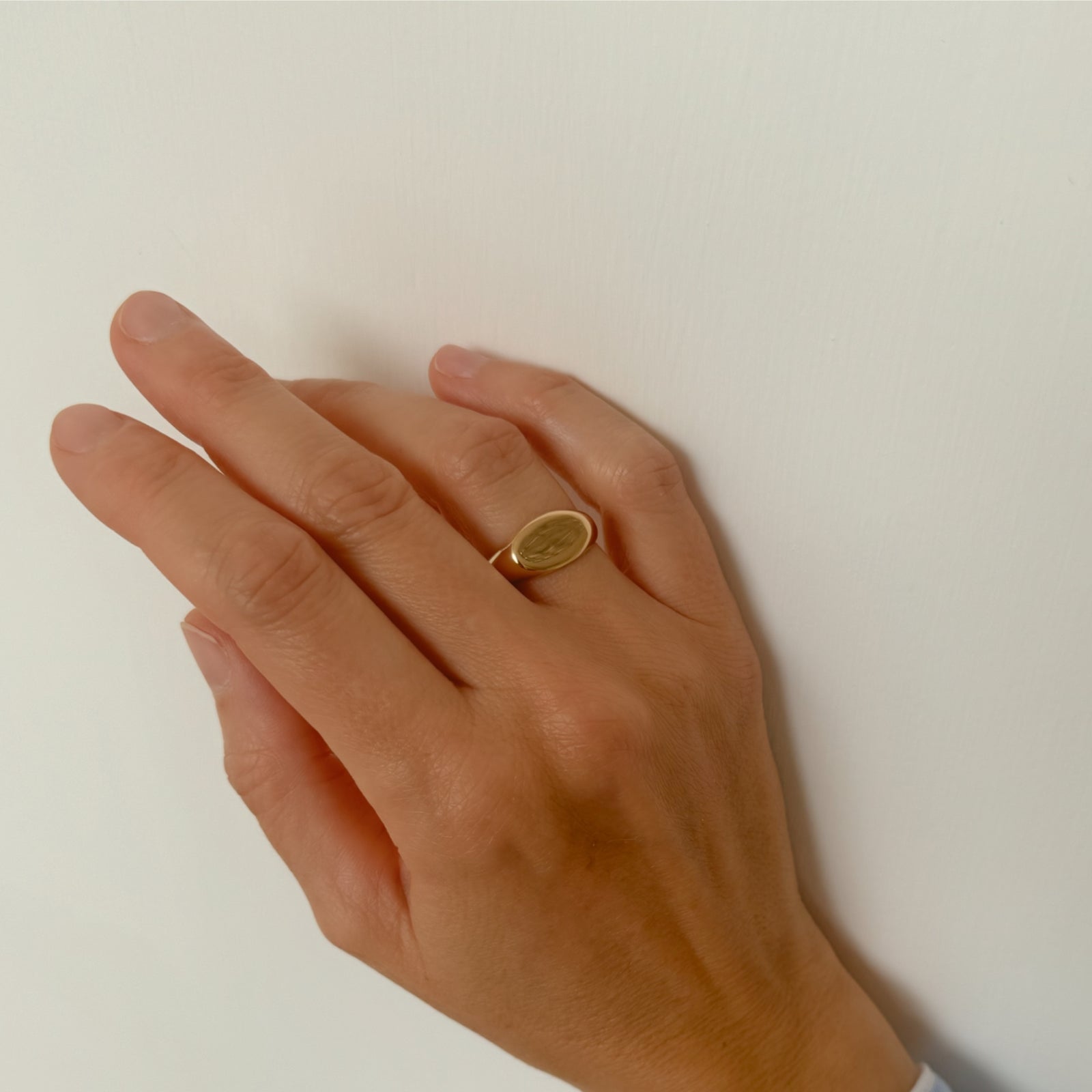 Burren Jewellery 18k gold plate impression signet fashion statement ring