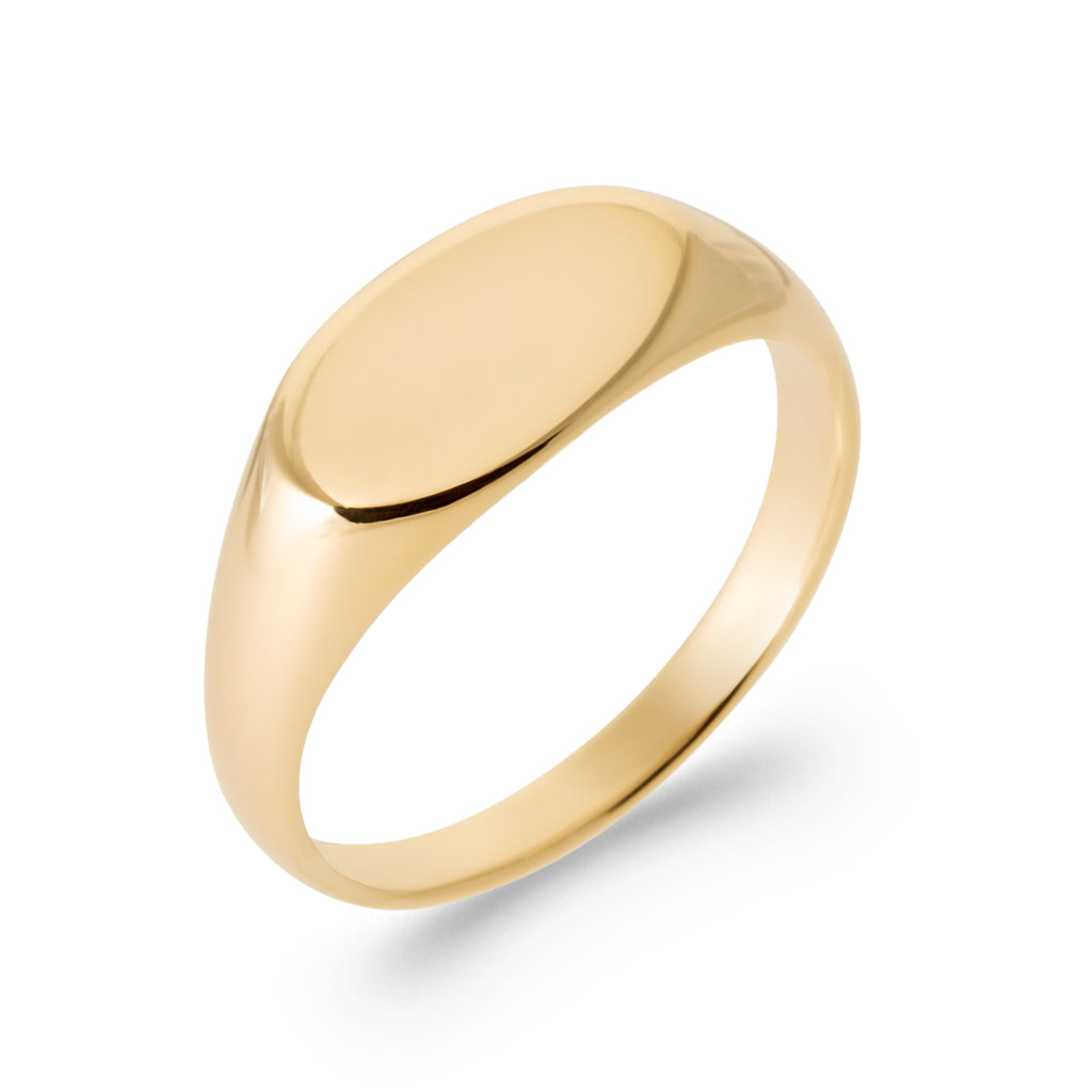 Burren Jewellery 18k gold plate impression signet fashion statement ring