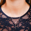 Burren Jewellery 18k gold plate keep you in mind necklace on model 